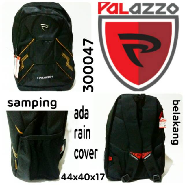 Tas Sekolah Ransel Palazzo Hitam Black 300047 Terbaru New Backpack Cowok SMA SMU SMP SLTP SD School