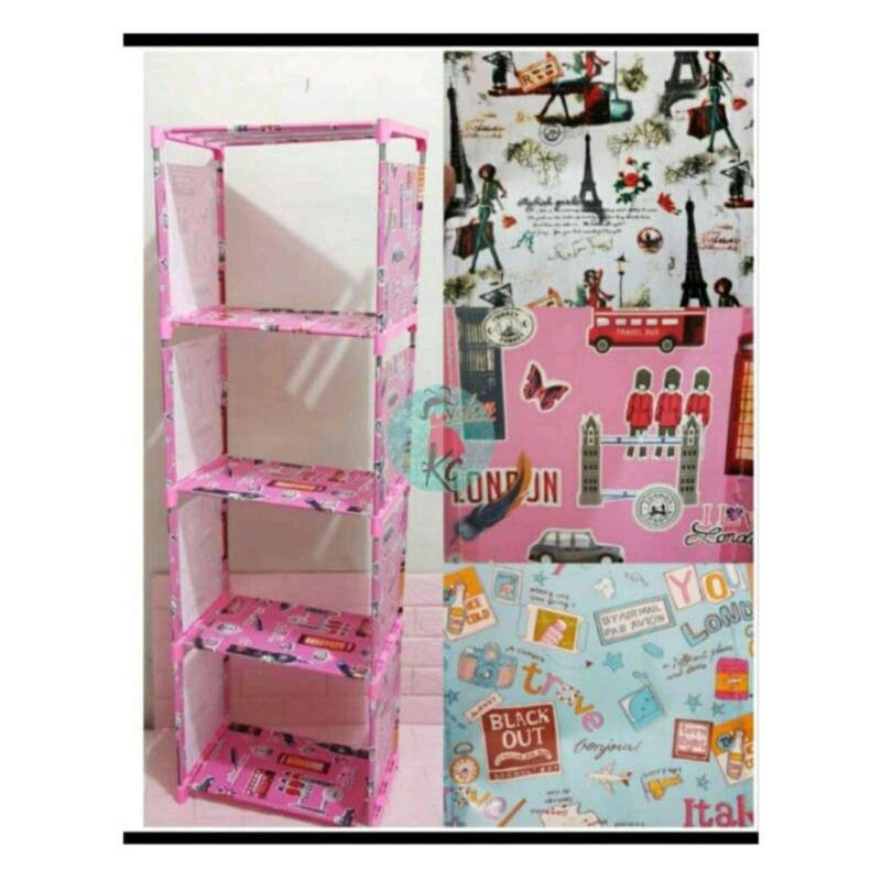 rak buku polkadot 4 susun