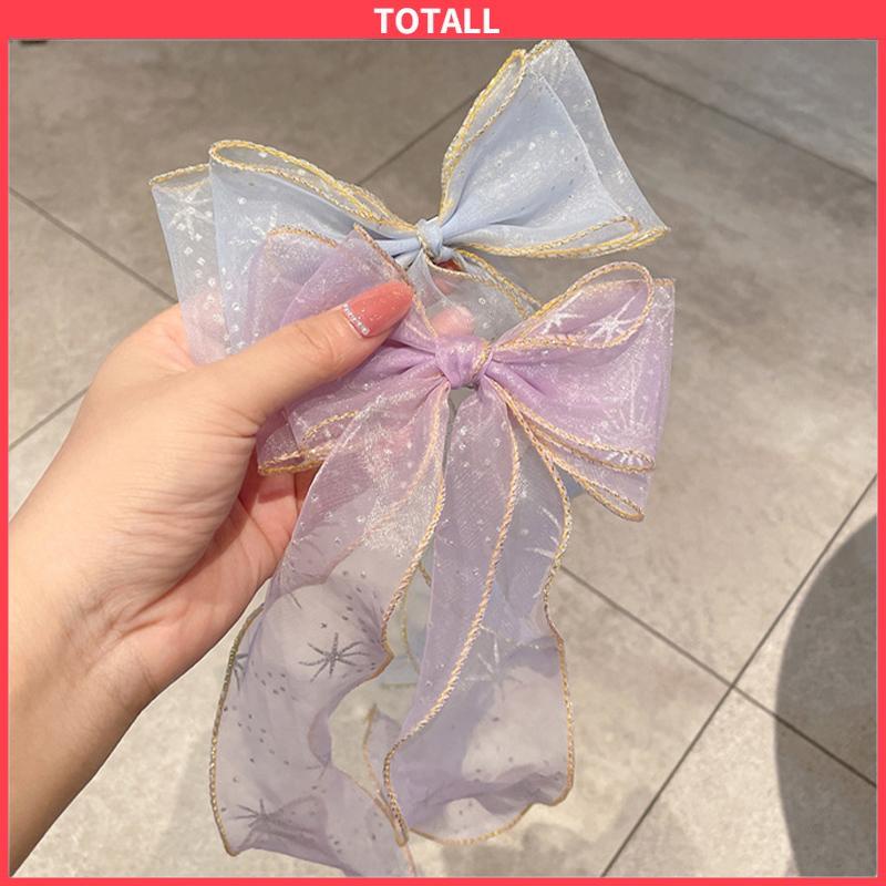 COD Aksesoris Rambut Anak Perempuan Kepang Ponytail Pita Bintang Warna-warni Hiasan Kepala Jepit Rambut-Totall
