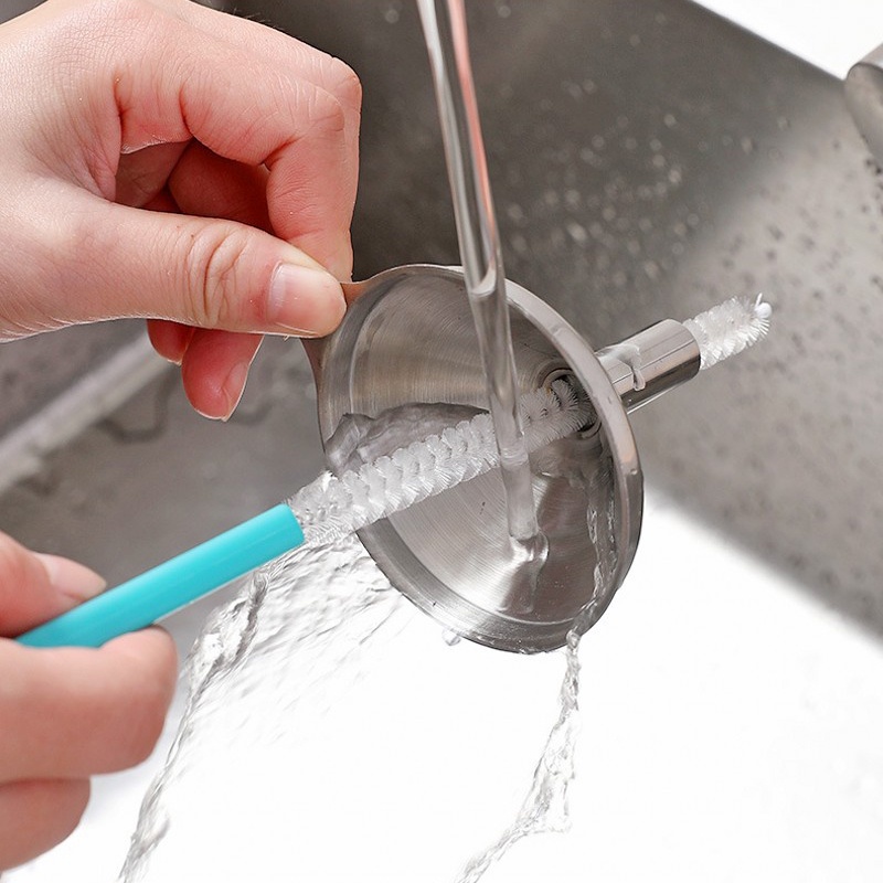 Sikat Pembersih Botol / Sedotan / Cangkir Multifungsi Bahan Stainless Steel
