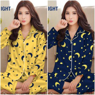 ISANNY PIYAMA SET PP SIZE.L/PIYAMA  STARMOON PP/EMON PP READY STOK