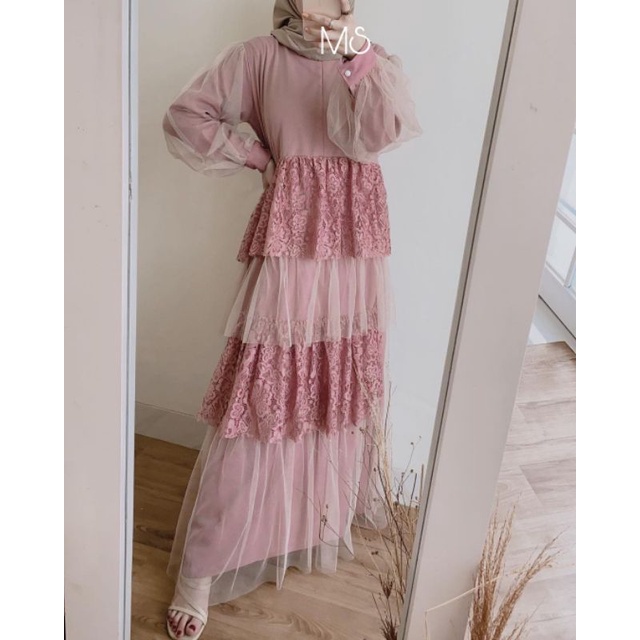 MAXY DUBLIN, BRUKAT TILE, GAMIS HIJAB MUSLIM, DRESS