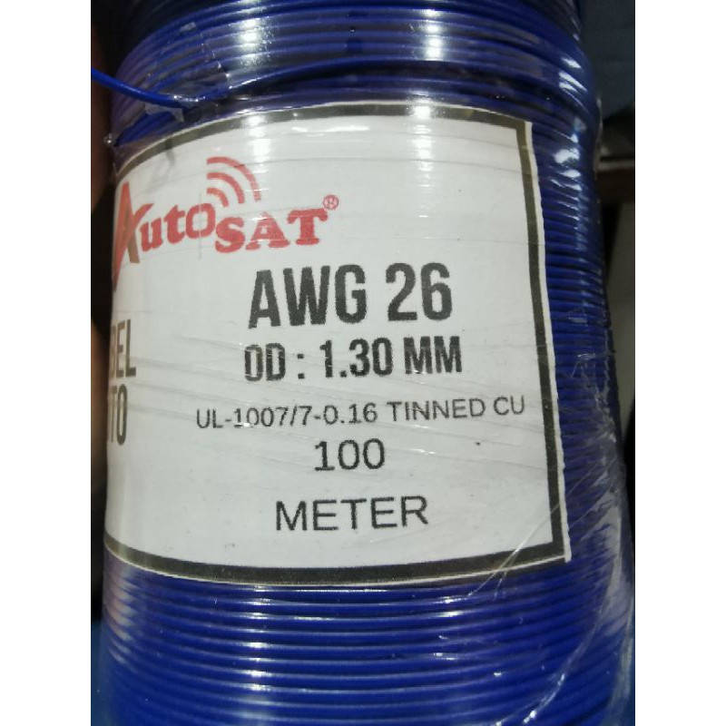 Kabel autosat AWG 26 1.3mm tembaga murni 100m 10m