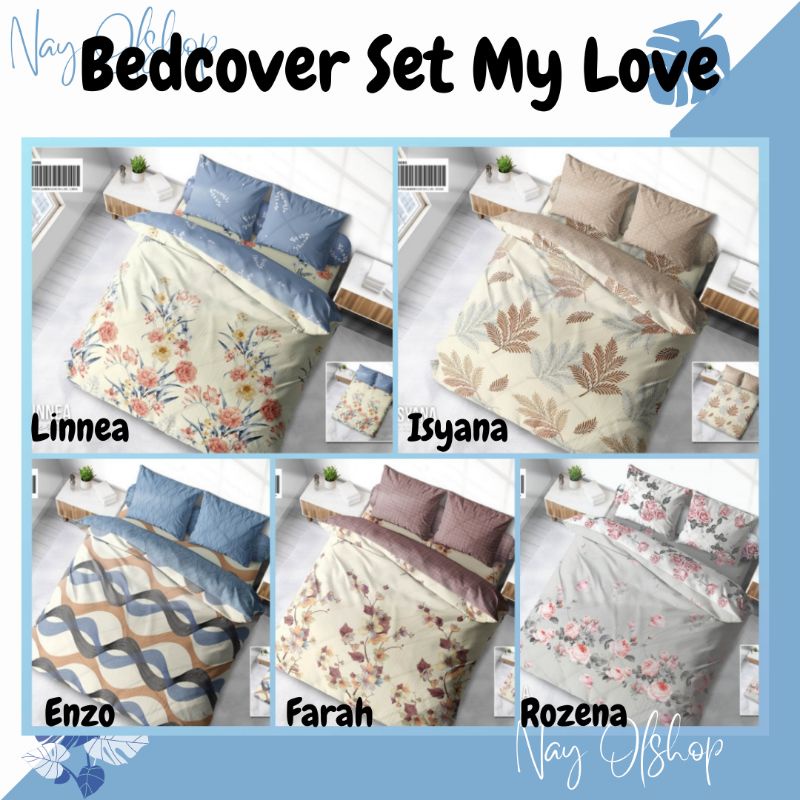 Bedcover Set Mylove Terbaru 180x200 Linnea , Farah , Enzo , Rozena ,Isyana , Dea