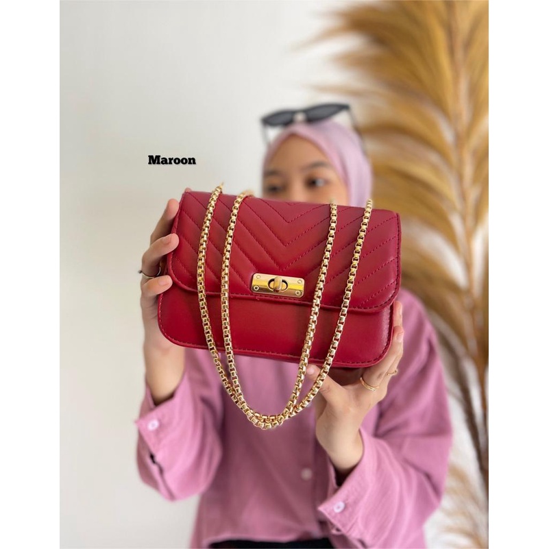 TAS SELEMPANG WANITA BORDIR SALLY/ TAS SIAP KIRIM