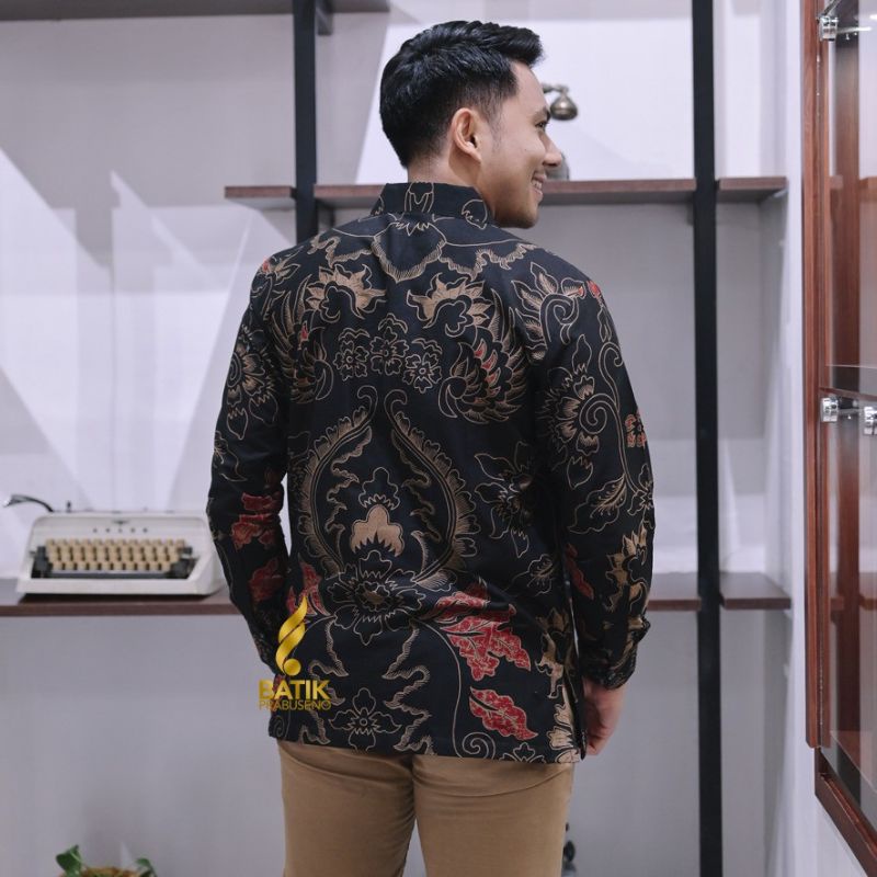 Kemeja Batik Pria Modern Baju Batik Katun Sragenan Lengan Panjang  Lapis Furing