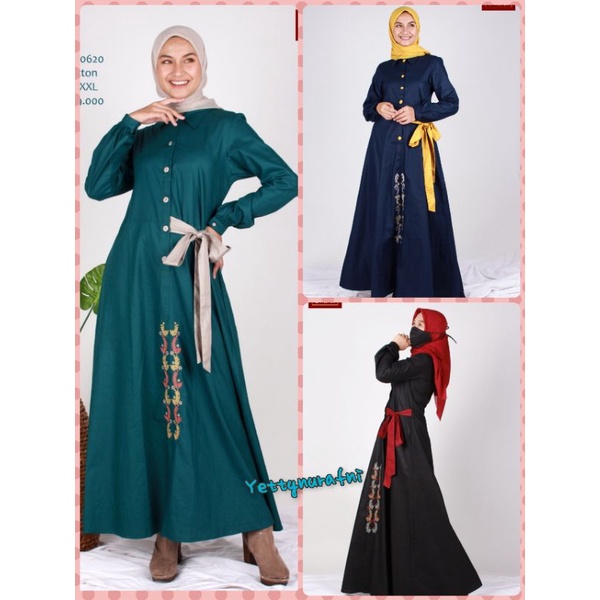 Gamis DANNIS A210620 Free Masker Baju Gamis Wanita Gamis Busui Gamis Terusan