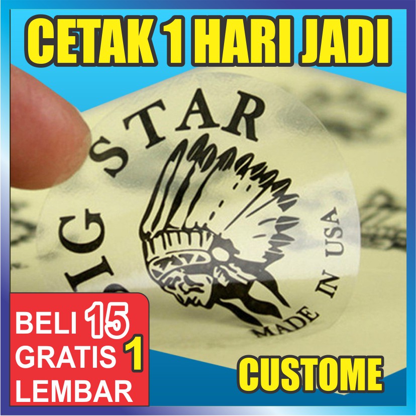 Jual Cetak Stiker Label Transparan A Print Cutting Stiker Vinyl Transparan Model Bebas