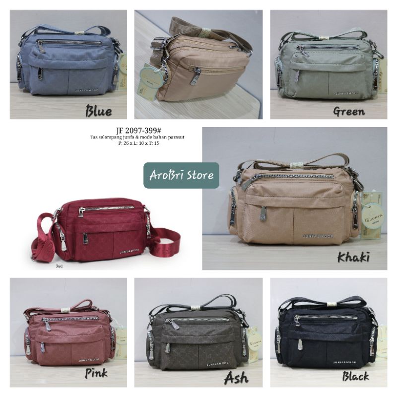 Tas selempang merk junfa & mode JF 2097 - 399 berbahan parasut bermotif