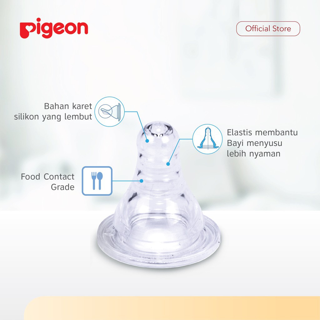 PIGEON Dot Peristaltic Nipple untuk Botol Slim Neck (3 Pcs)