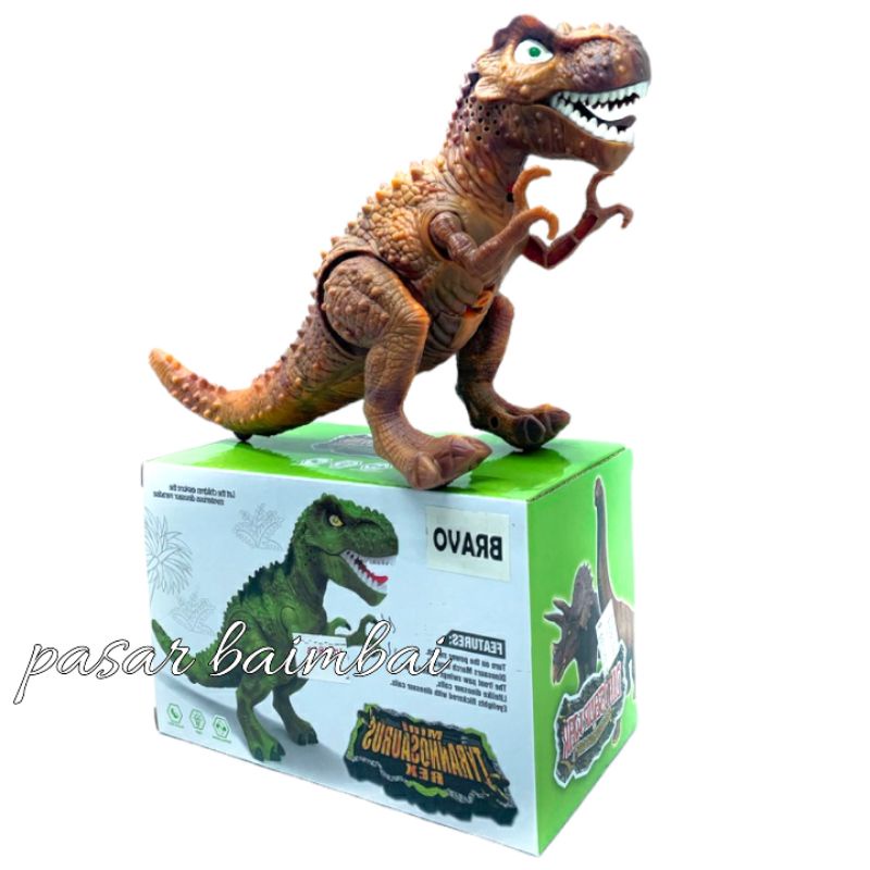 MAINAN ANAK ROBOT DINOSAURUS MINI TYRANNOSAURUS REX BONEKA DINOSAURUS BISA JALAN BERSUARA ADA LAMPU ROBOT DINOSAURUS MURAH BANJARMASIN PASAR BAIMBAI