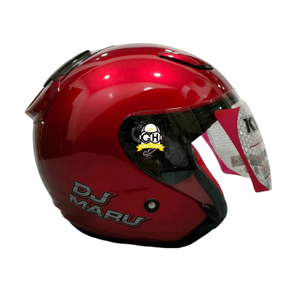 HELM HALF FACE KYT DJ MARU KYT DJMARU SOLID RED MAROON