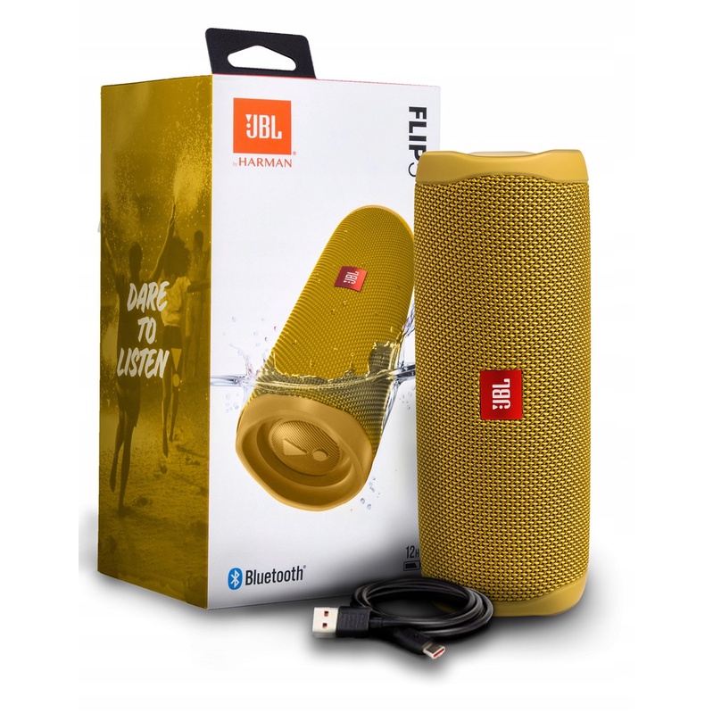 JBL Flip 5 Waterproof Portable Bluetooth Speaker - ORIGINAL-Yellow