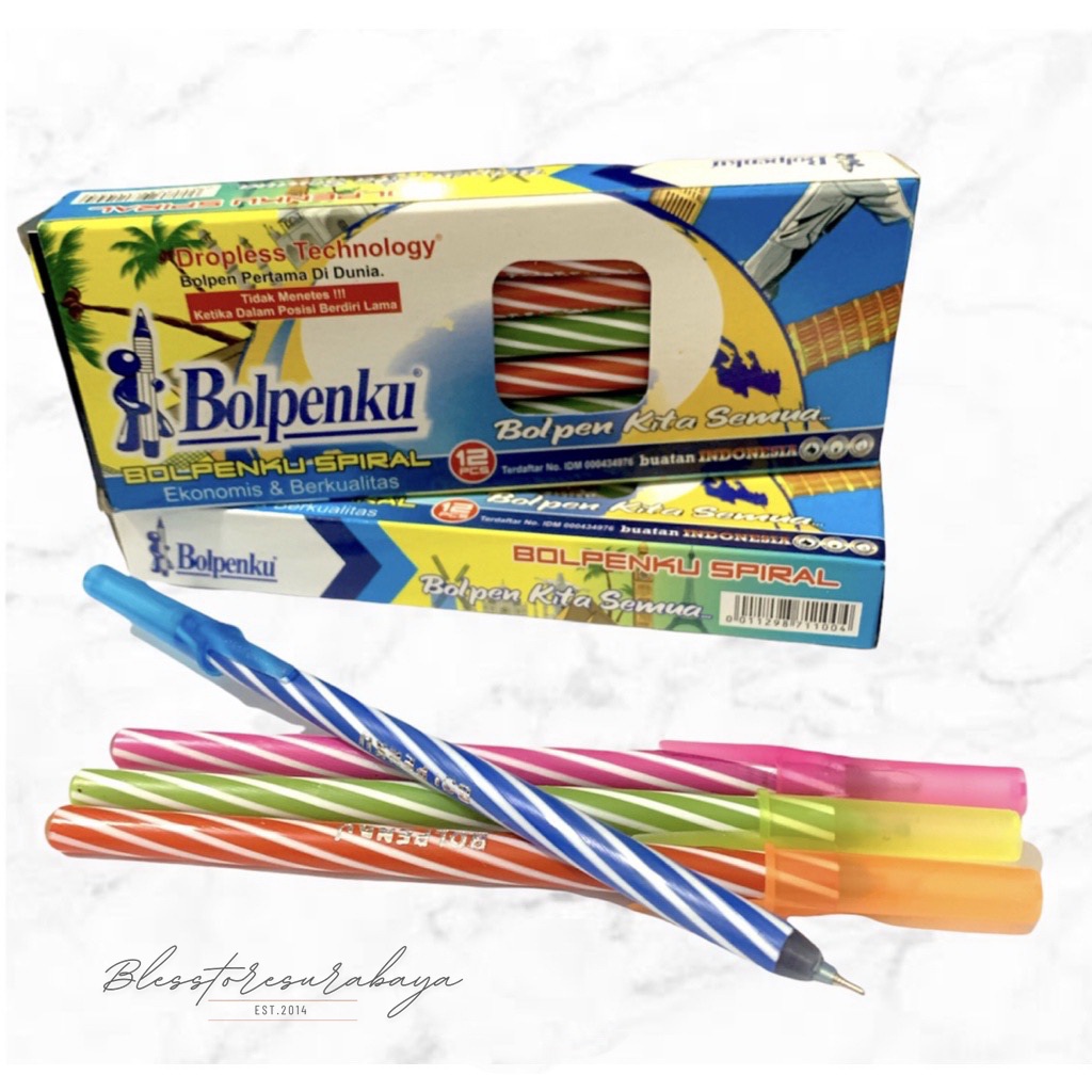 

[BS 719] [Lusin] Bolpen Ballpoint Pulpen Alat Tulis BOLPENKU Lilin Ulir Hitam