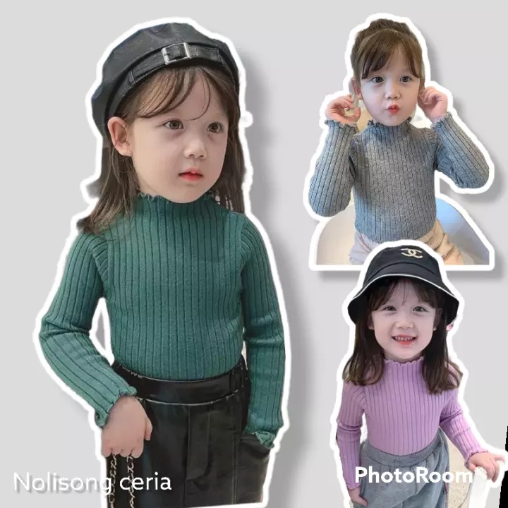 baju anak perempuan baju rajut anak perempuan gaya korea atasan rajut anak perempuan tangan panjang