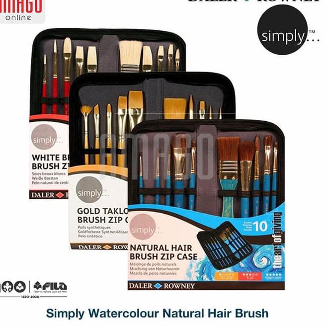 

★★★ ★★ KSHE DALER-ROWNEY - SIMPLY WATERCOLOUR NATURAL BRUSH SET 10 PCS - ✪✪