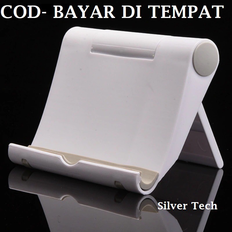 Silver Tech Holder Meja Universal Untuk Handphone dan Tablet / Ipad