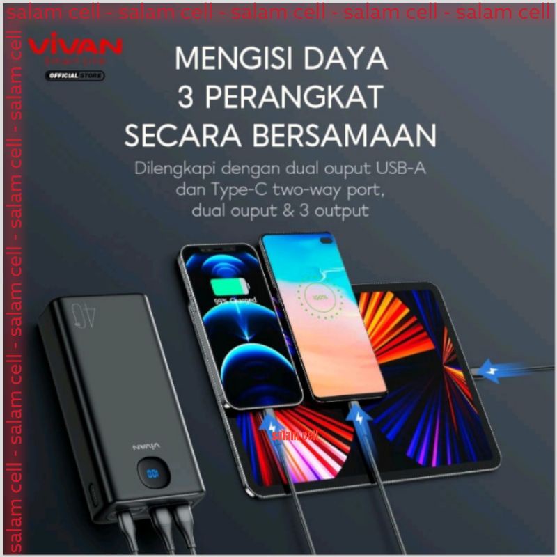 Power Bank Vivan 57.000mAh Power Delivery Quick Charge 3.0  Powerbank Vpb-B60 Garansi Resmi