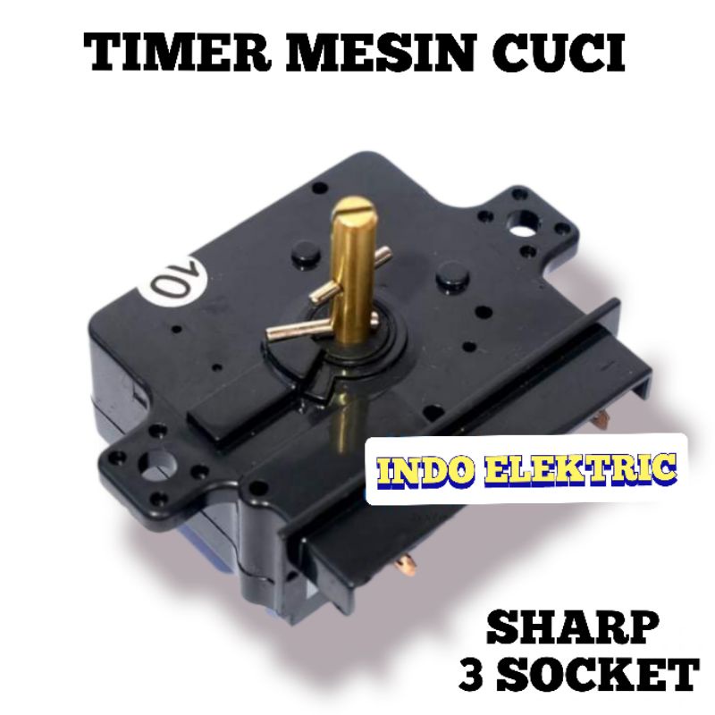 TIMER SOKET MESIN CUCI PENCUCI SHARP 3 PIN-TIMER WASH SOCKET 3 SKUN