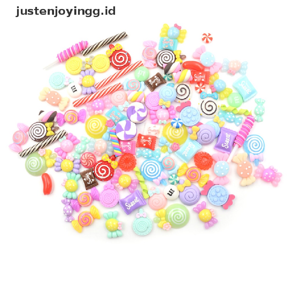 10pcs / Set Mainan Miniatur Permen Lolipop Bahan Resin Untuk DIY Dekorasi Rumah Boneka
