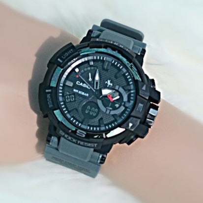 JAM TANGAN CASIO G SHOCK GWA 1100 PETA TALI ABU ABU