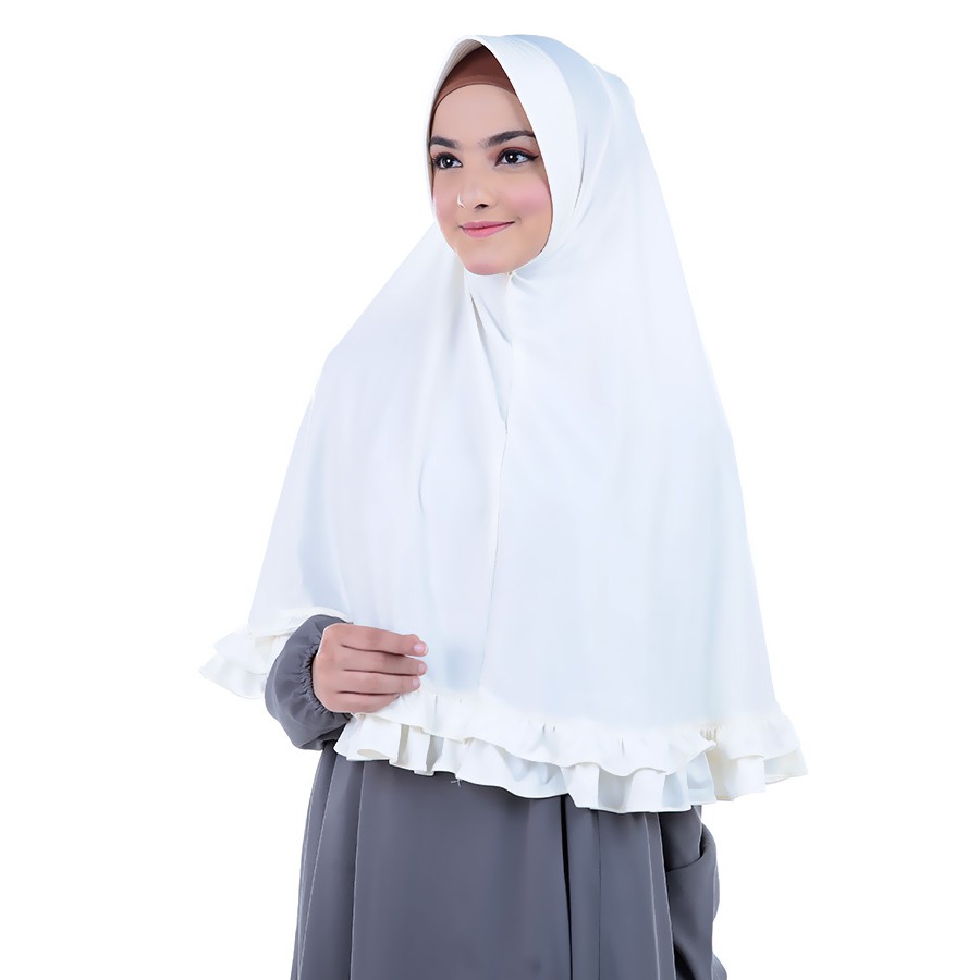 Bergo instan - Aulia Nabila putih tulang