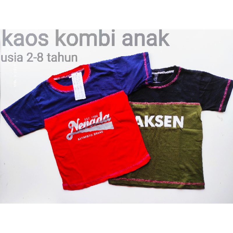 Kaos Anak Warna Kombi Model Obras 1-4thn