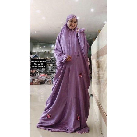 Mukena terusan / Mukena tile bunga hidup / Gamis inayah