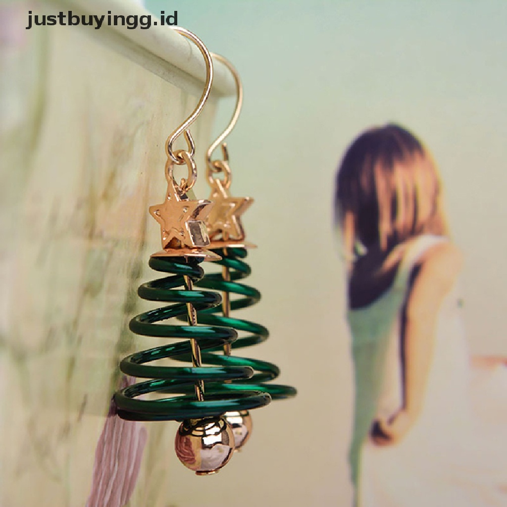 [justbuyingg.id] Statement Christmas Tree Earrings For Women Santa Claus Snowman Drop Earrings ID