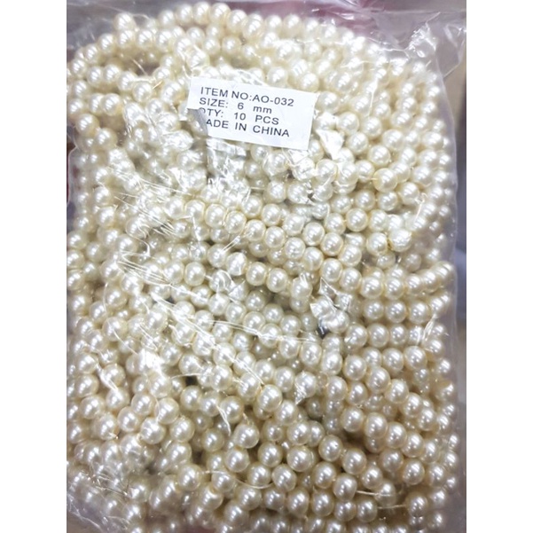 Mote Mutiara Berat 6mm-Mutiara 1pon