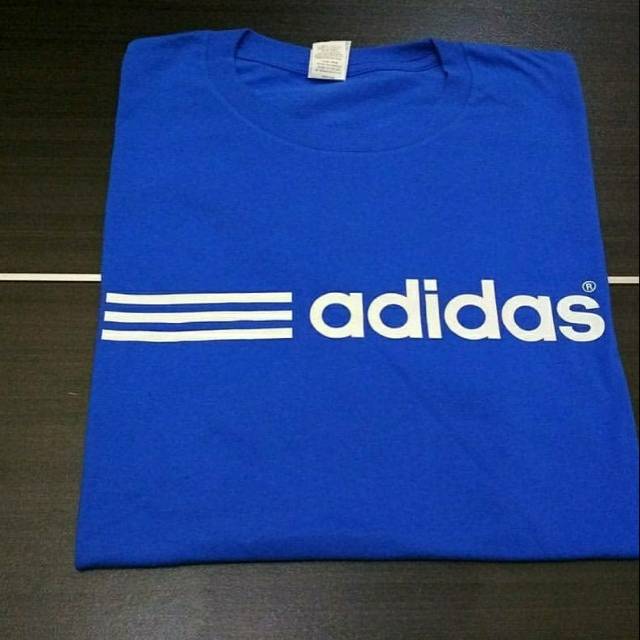 Tshirt baju kaos adidas biru terbaru terlaris pria cowok