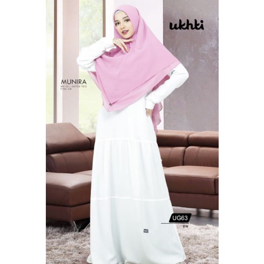 [Reiby] Gamis Polos Hitam Putih Bahan Aisha Arabian Premium Ukhti UG63 by Ukhti Munira