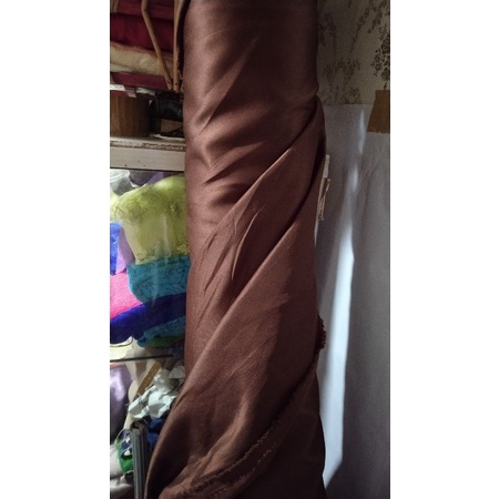 kain Velvet 1 meter warna coklat tua  kain satin polos