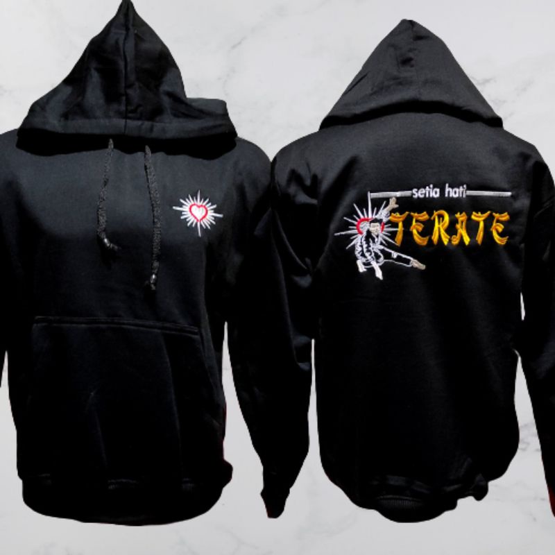 Hoodie Bordir PSHT Terbaru Jaket Blusuk PSHT Simple Jaket Sweater PSHT