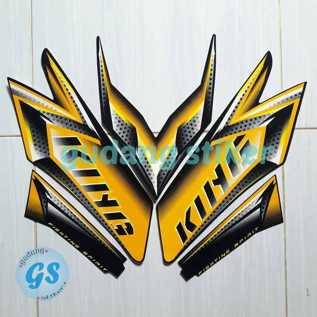 sticker striping motor yamaha rx king 2008 kuning