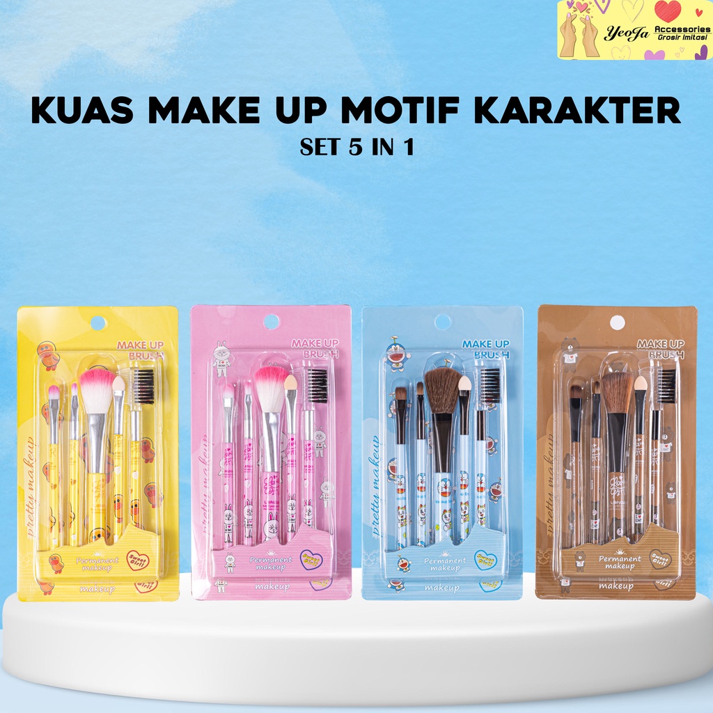 Kuas Make Up Motif Karakter 1Set isi 5 (4 warna) - A16