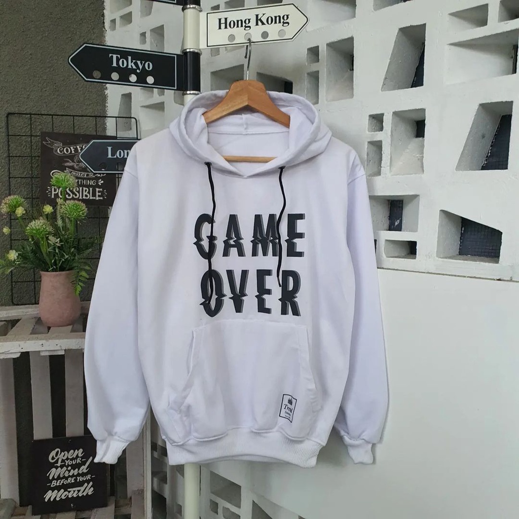 Hoodie Game Over Sweater Hoodie Gaya Casual Terbaru