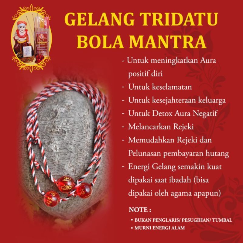 Gelang Tridatu Asli Bali Gelang Keberuntungan