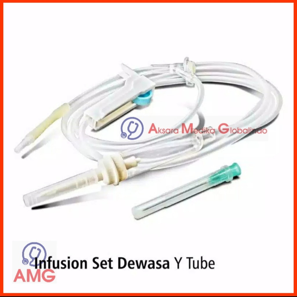 INFUSION SET DEWASA/ADULT Y CONNECTOR / ALAT SELANG INFUS SET DEWASA ANAK CHILD #AMG