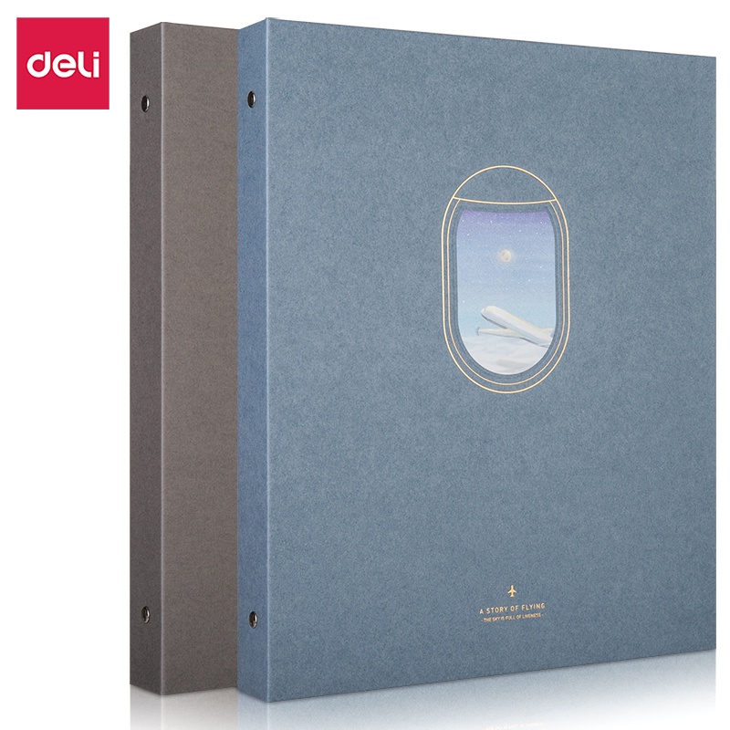 

Deli Expanding File Folder / Photocard Album 40 Lembar 3 Ring Binder Bahan PP Hitam Large Capacity 65360