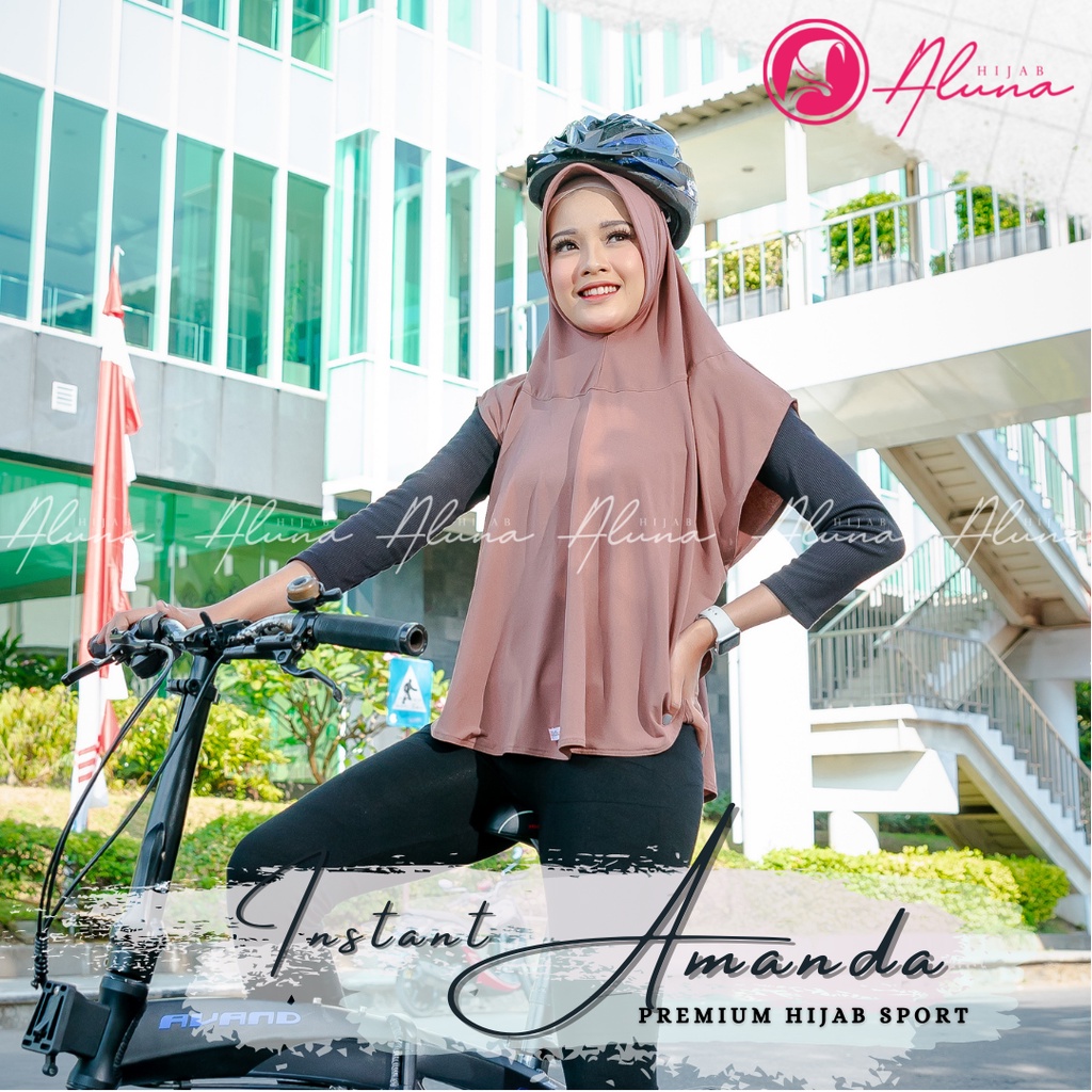 Instant Amanda By Hijab Aluna Official | Kerudung | Jilbab | Hijab | Hijab Instan | Jilbab Instan | Bergo | Khimar | Jersey Stella-Mocca