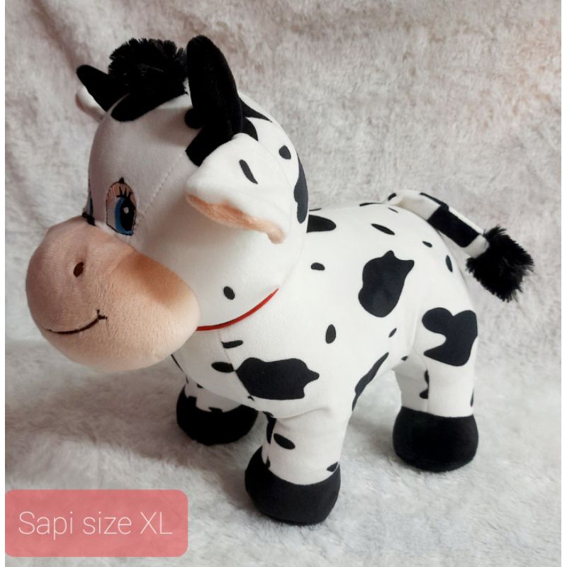 Boneka sapi printing bahan halus size L XL