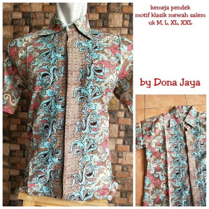 Kemaja Batik Pendek Salem Mewah / Batik Modern