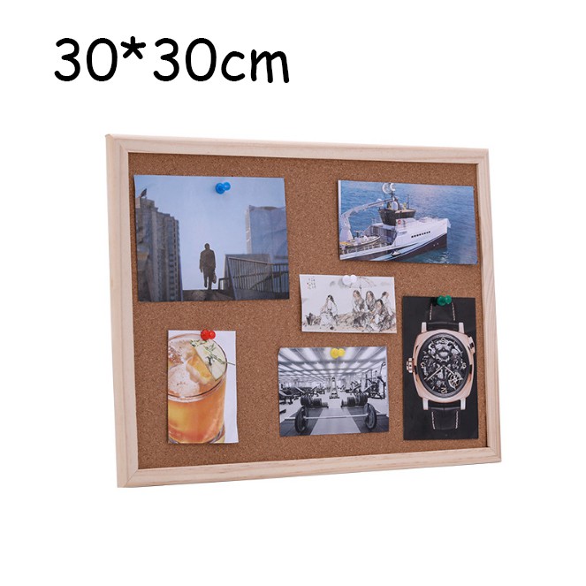 Message board information board wooden board Papan informasi papan pesan papan kayu gantungan dindin-Standar（30*30）