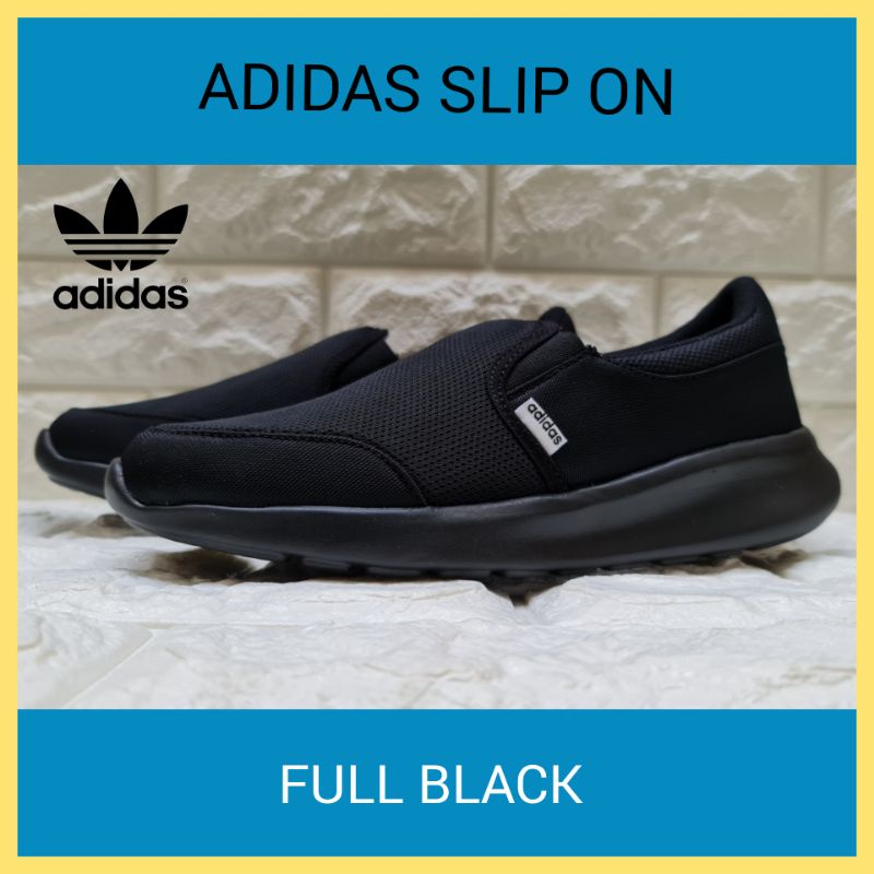 SEPATU ADIDAS SLIP ON PRIA DAN WANITA FULL BLACK SIZE 31 - 44 UNISEX COUPLE SEPATU SNEAKERS COWOK CEWEK SEPATU SEKOLAH KULIAH KERJA KASUAL ANAK DAN DEWASA PROMO