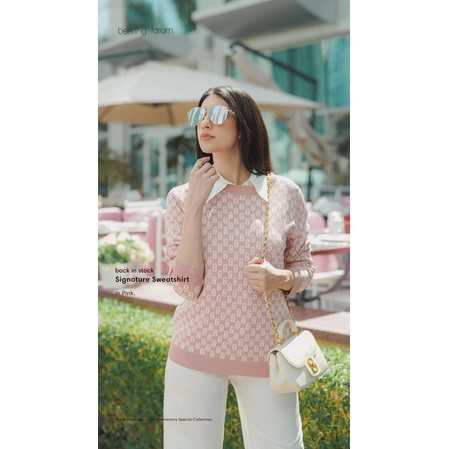 sweetshirt benang jarum PINK size M