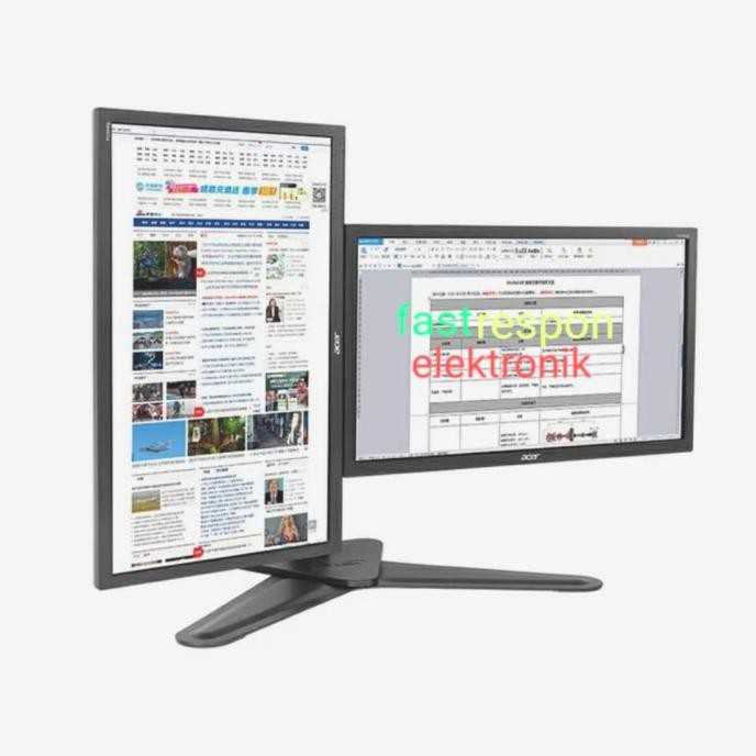 Bracket Monitor 2 Tv Kanan Kiri Rotasi 360 Derajat Hiraarki