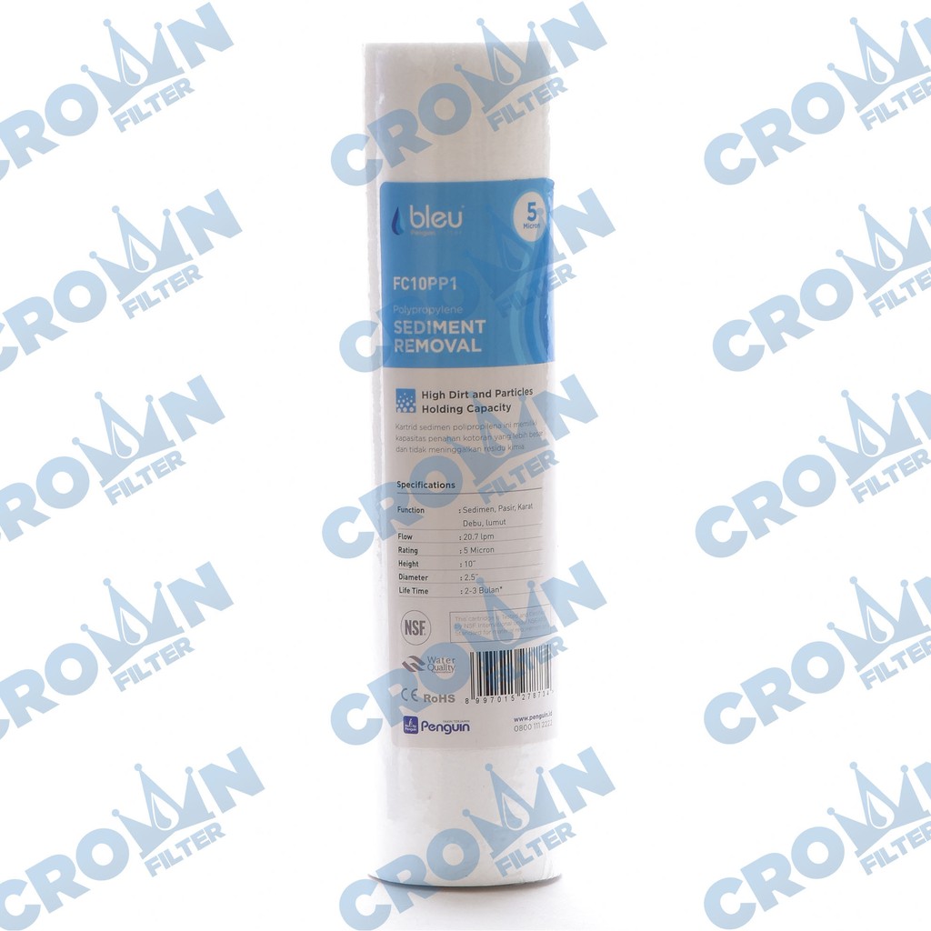 Bleu by Penguin  10" - Sediment Filter / Cartridge Filter Air Bleu -  Refil Saringan/ Penjernih  Air