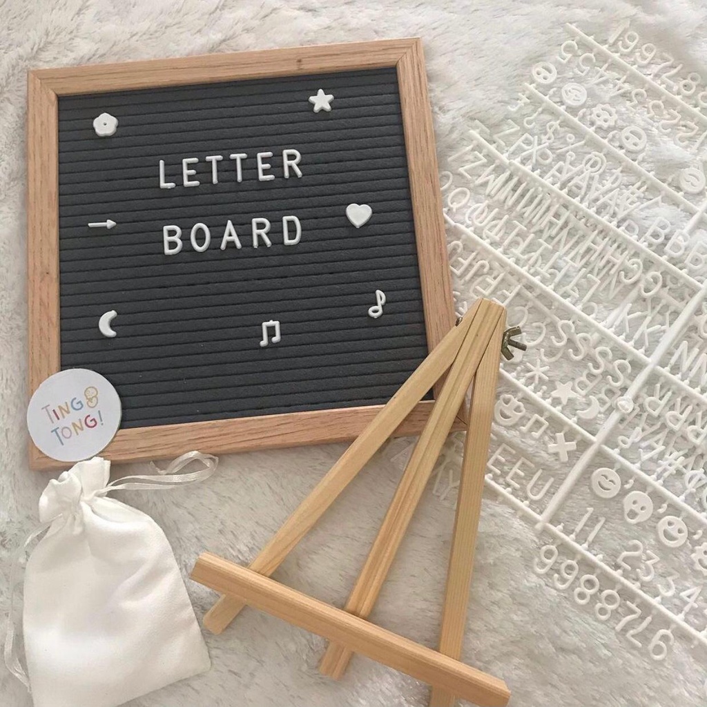 TINGTONG - Felt Letter Board / Papan Nama  / Papan Tulis Bayi / Bahan Bludru bukan Plastik