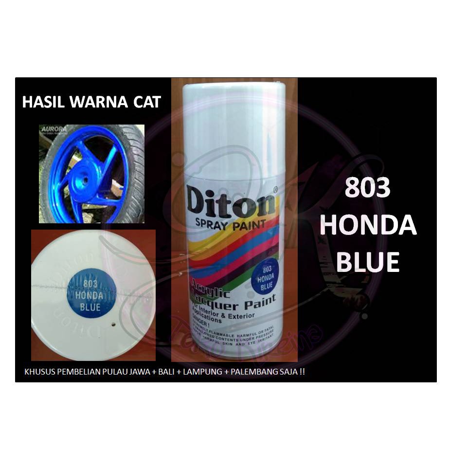 Cat Pilox DITON Candy Tone Blue Metallic 803 300cc warna kendi toon biru cendi metalik honda blue